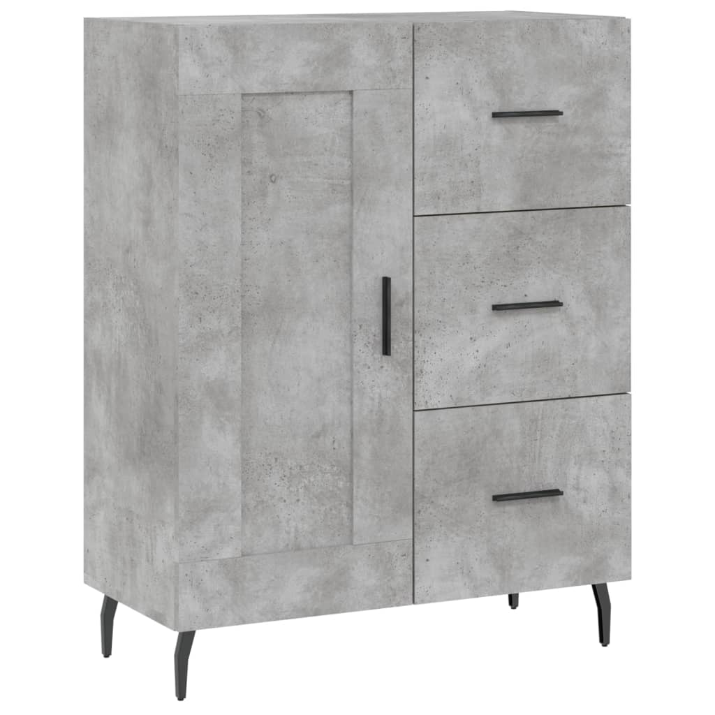 skænk 69,5x34x90 cm konstrueret træ betongrå