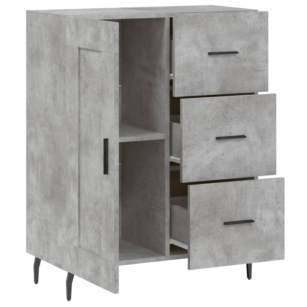 skænk 69,5x34x90 cm konstrueret træ betongrå