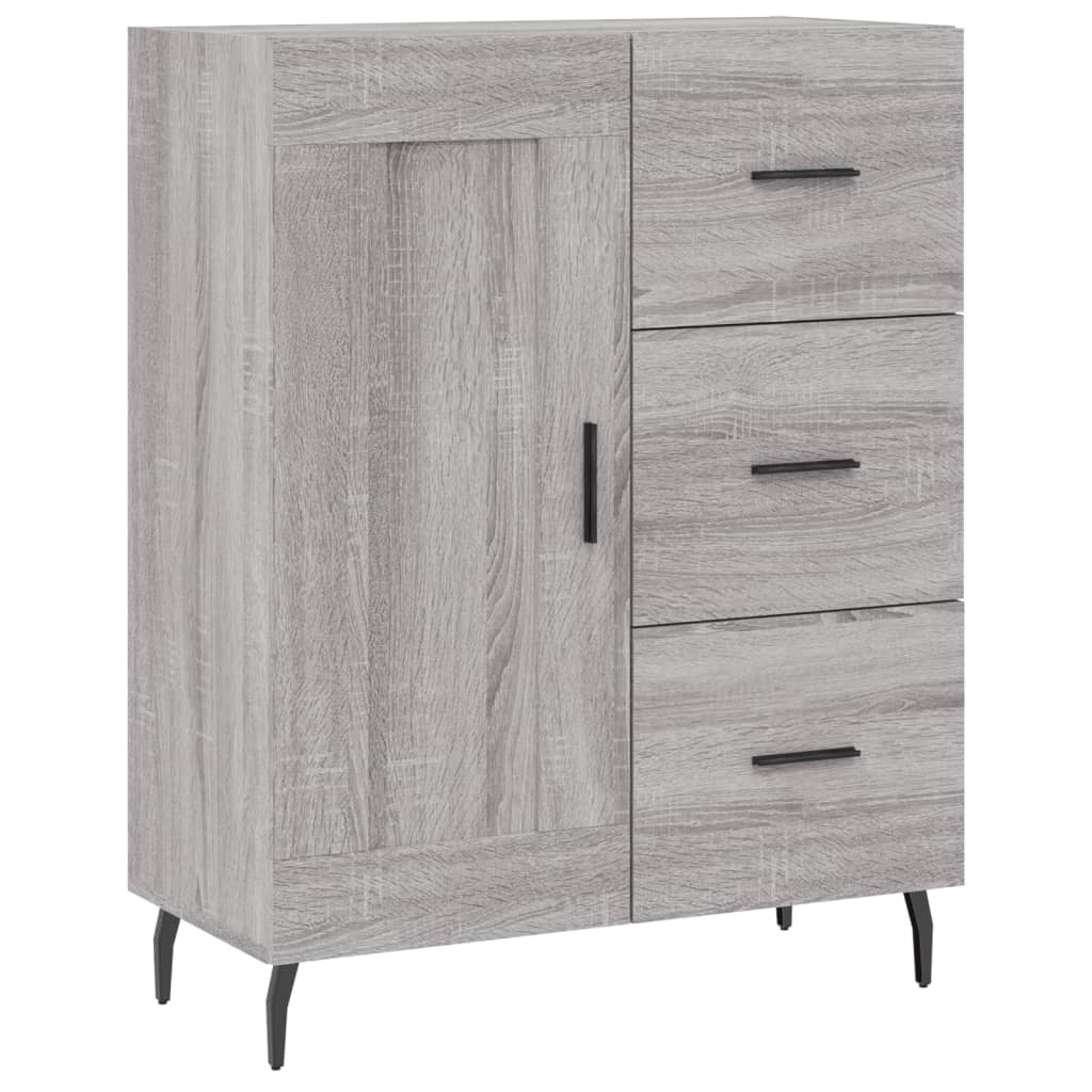 skænk 69,5x34x90 cm konstrueret træ grå sonoma-eg