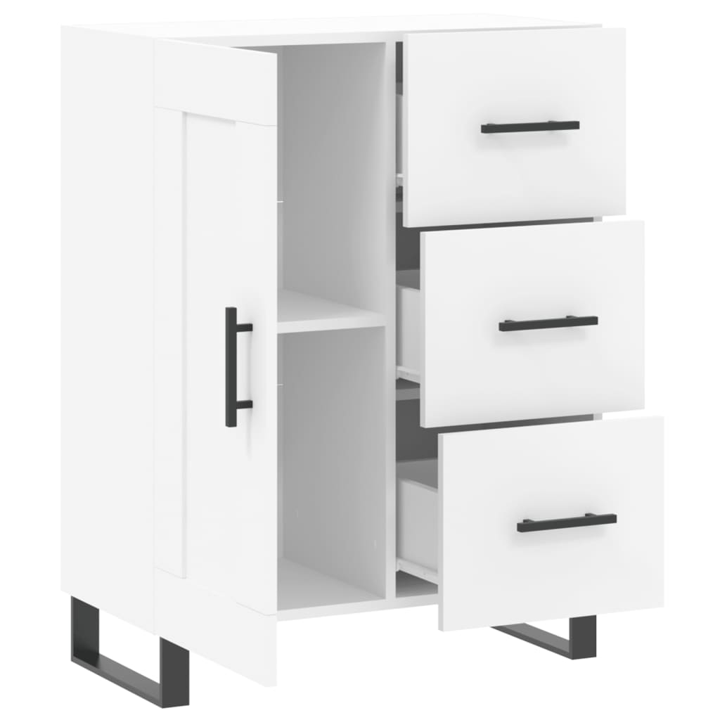 skænk 69,5x34x90 cm konstrueret træ hvid