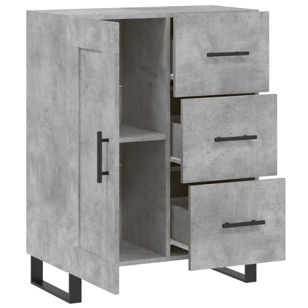 skænk 69,5x34x90 cm konstrueret træ betongrå