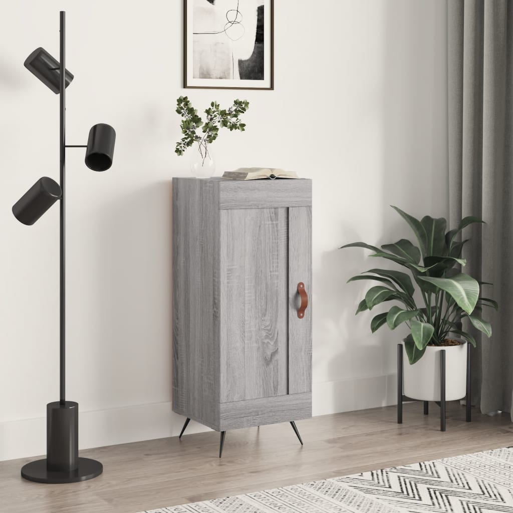 skænk 34,5x34x90 cm konstrueret træ grå sonoma-eg