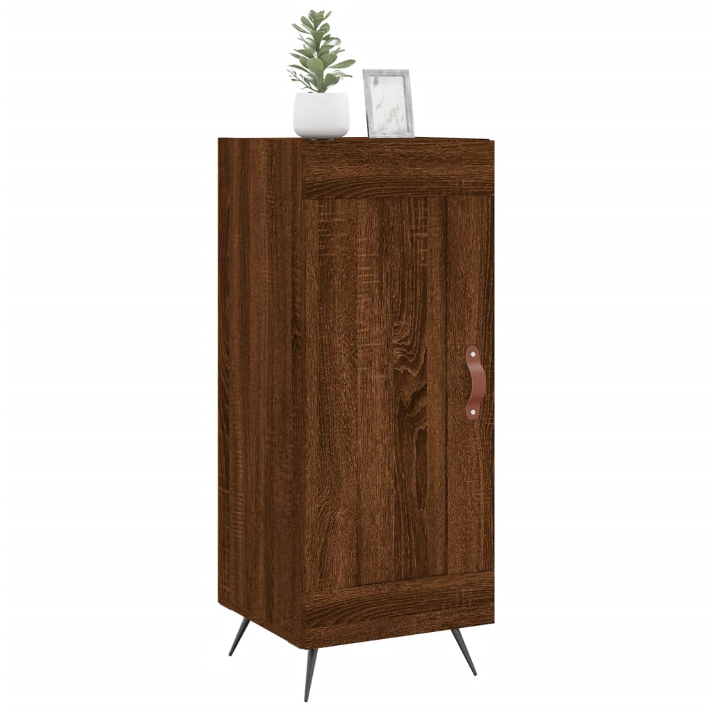 skænk 34,5x34x90 cm konstrueret træ brun egetræsfarve