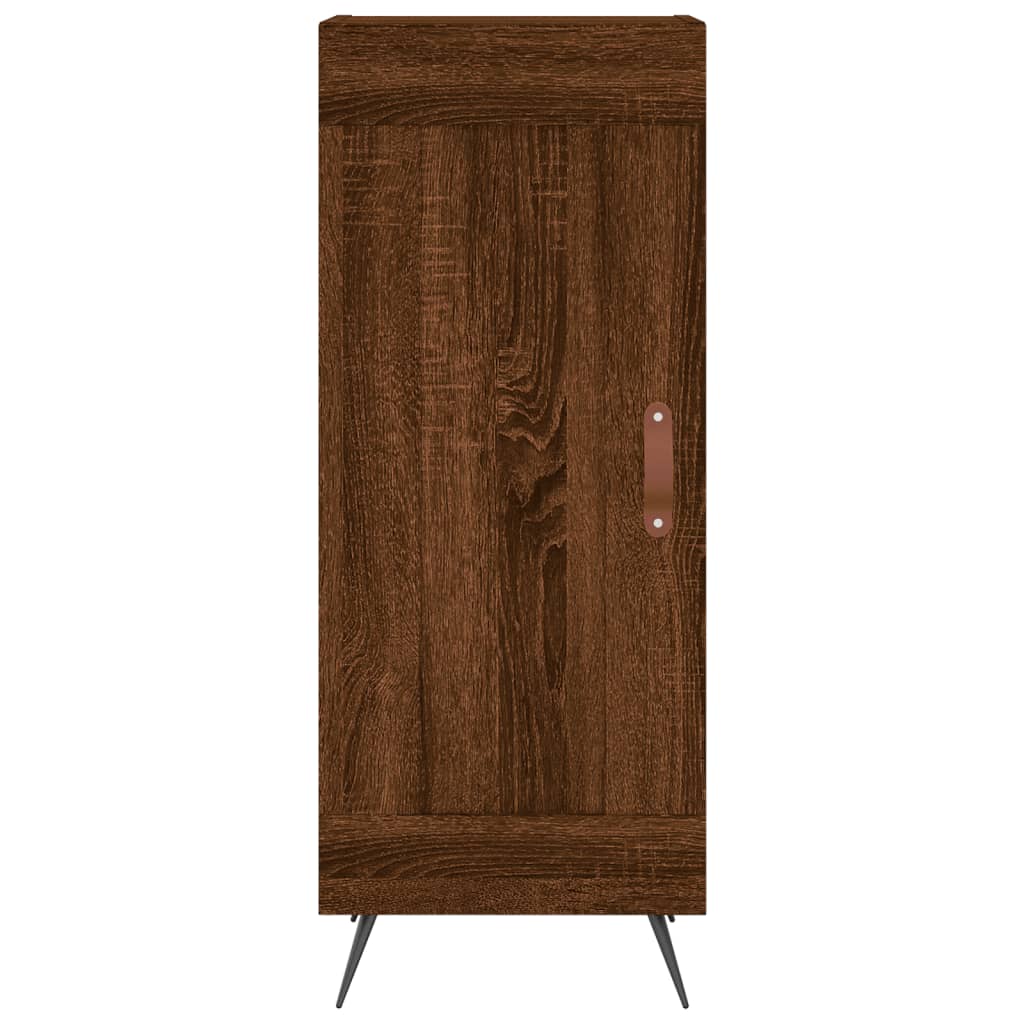 skænk 34,5x34x90 cm konstrueret træ brun egetræsfarve