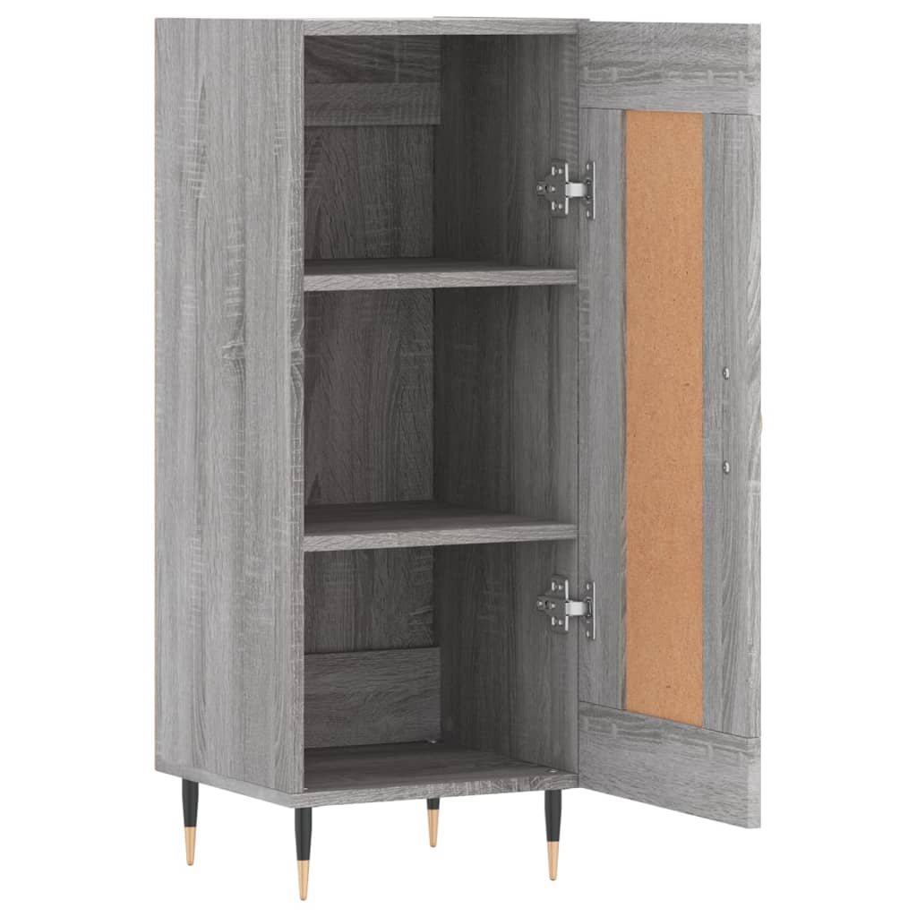 skænk 34,5x34x90 cm konstrueret træ grå sonoma-eg