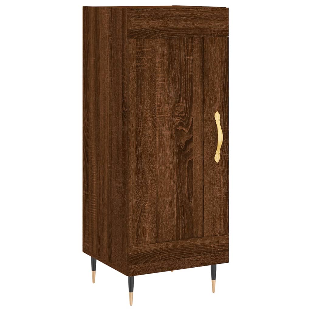 skænk 34,5x34x90 cm konstrueret træ brun egetræsfarve