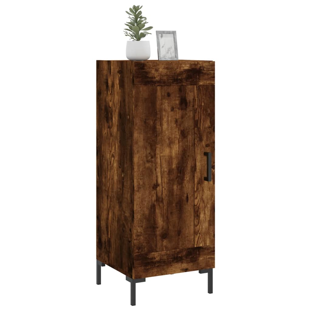 skænk 34,5x34x90 cm konstrueret træ røget egetræsfarve