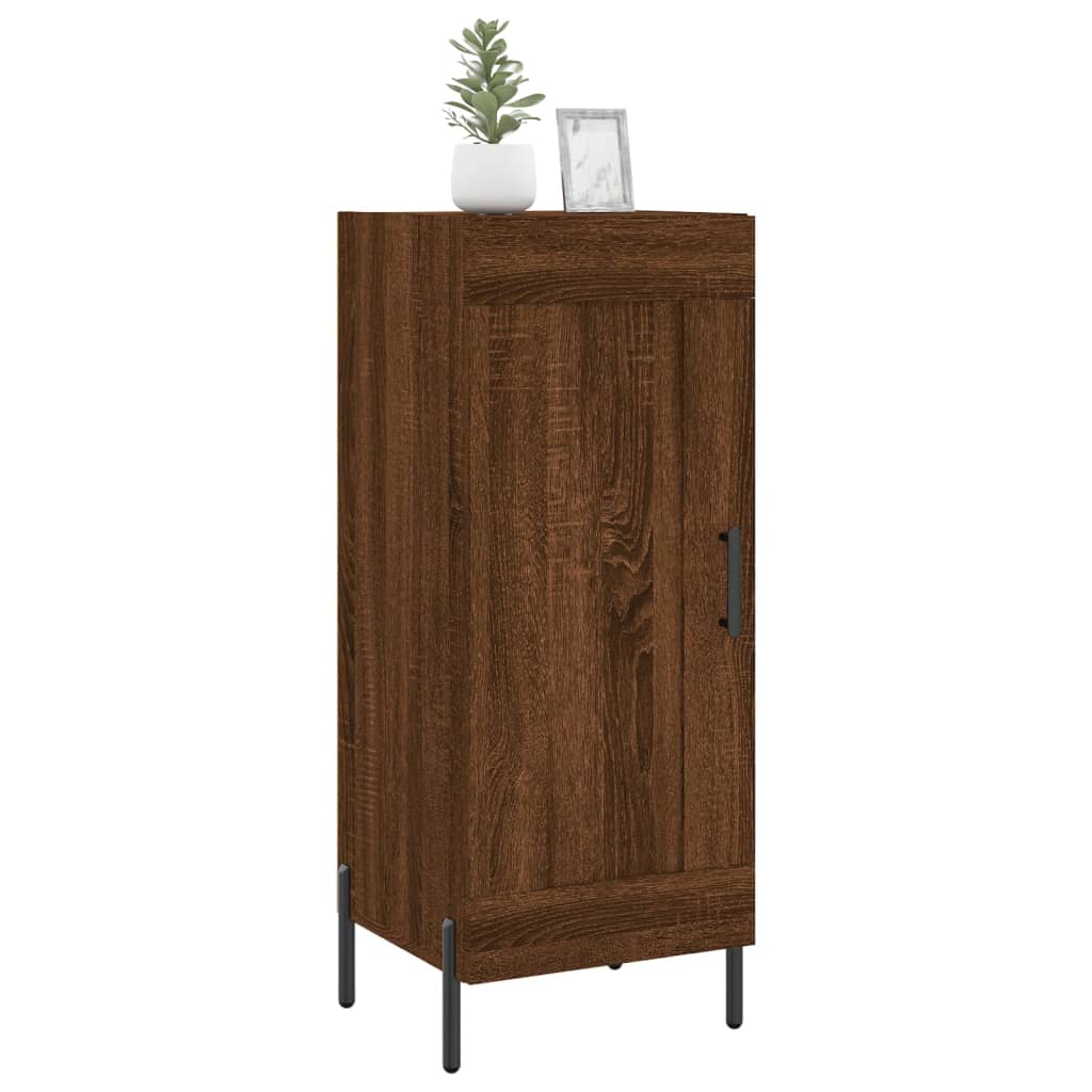 skænk 34,5x34x90 cm konstrueret træ brun egetræsfarve