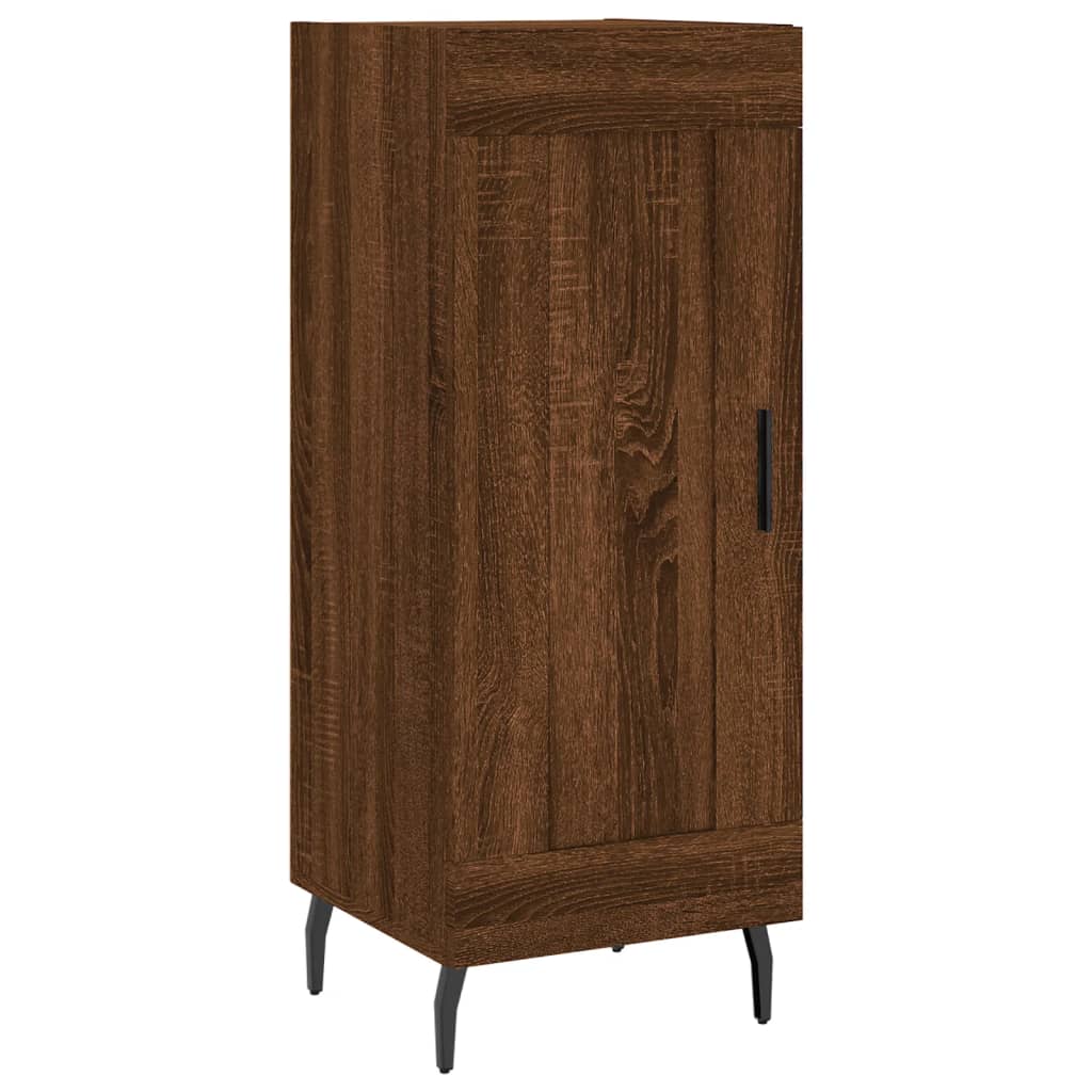 skænk 34,5x34x90 cm konstrueret træ brun egetræsfarve