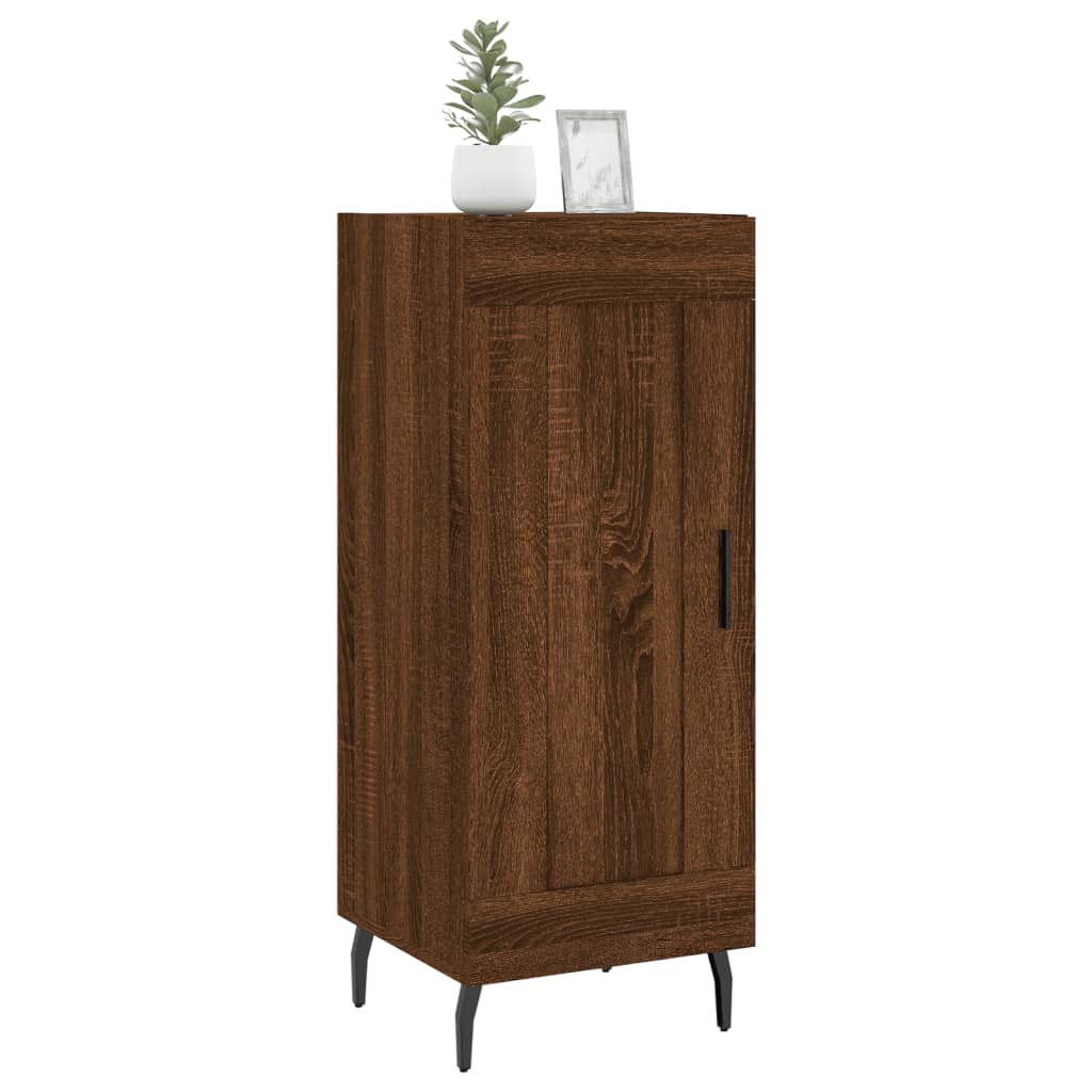 skænk 34,5x34x90 cm konstrueret træ brun egetræsfarve