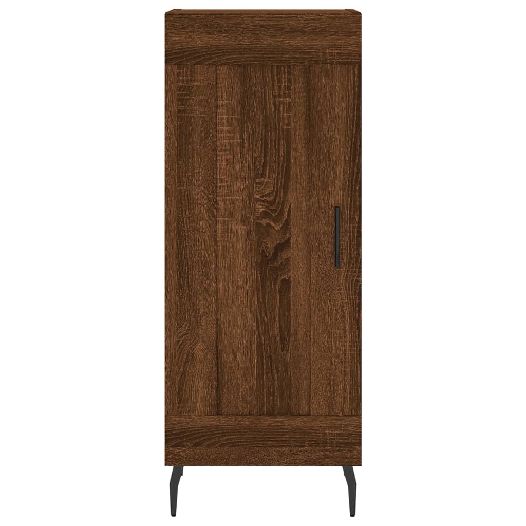 skænk 34,5x34x90 cm konstrueret træ brun egetræsfarve
