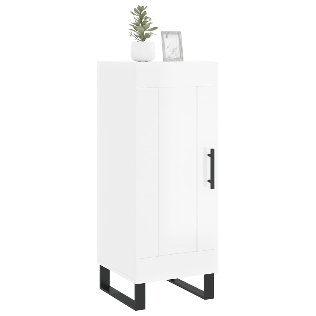 skænk 34,5x34x90 cm konstrueret træ hvid højglans