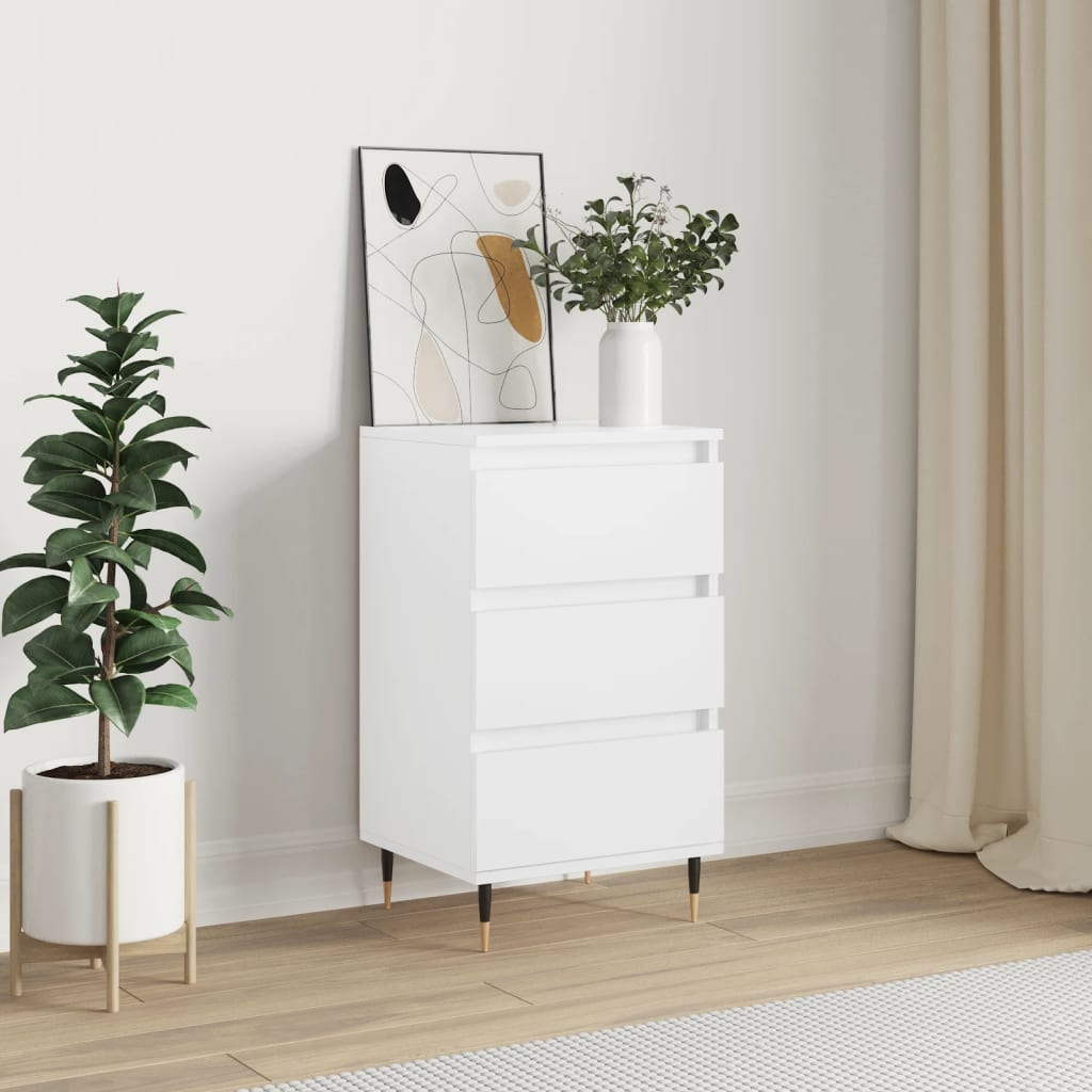skænk 40x35x70 cm konstrueret træ hvid