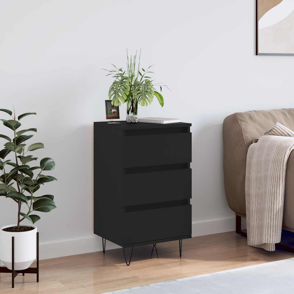 skænk 40x35x70 cm konstrueret træ sort