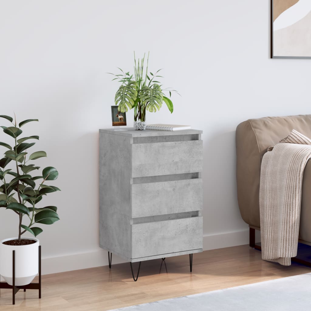 skænk 40x35x70 cm konstrueret træ betongrå