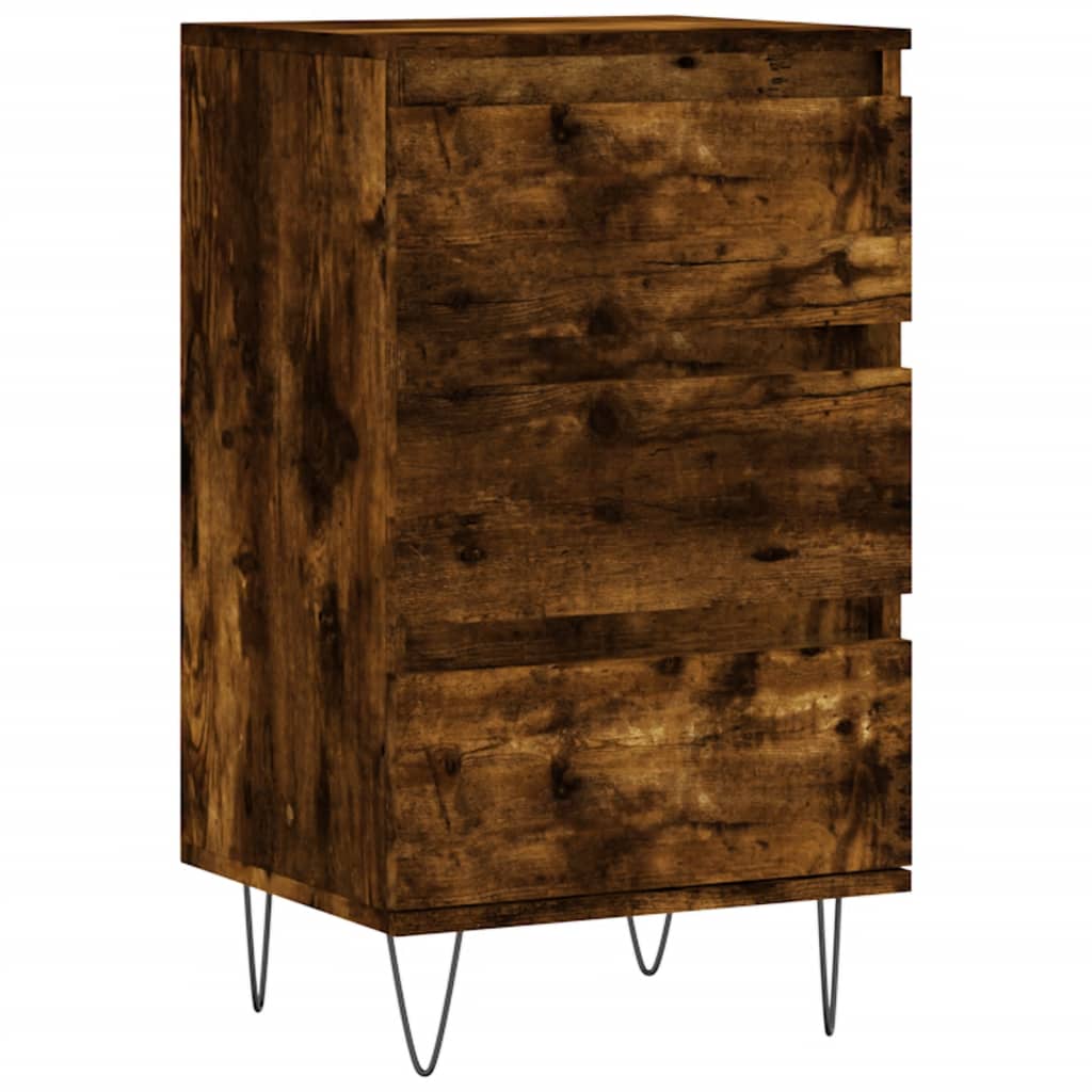 skænk 40x35x70 cm konstrueret træ røget egetræsfarve