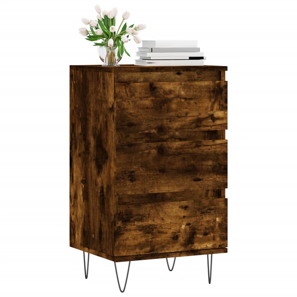 skænk 40x35x70 cm konstrueret træ røget egetræsfarve