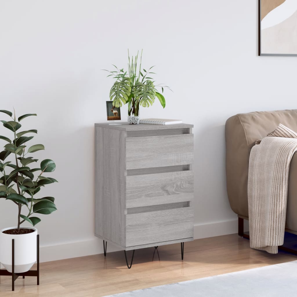 skænk 40x35x70 cm konstrueret træ grå sonoma-eg