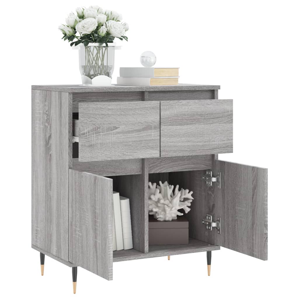 skænk 60x35x70 cm konstrueret træ grå sonoma-eg