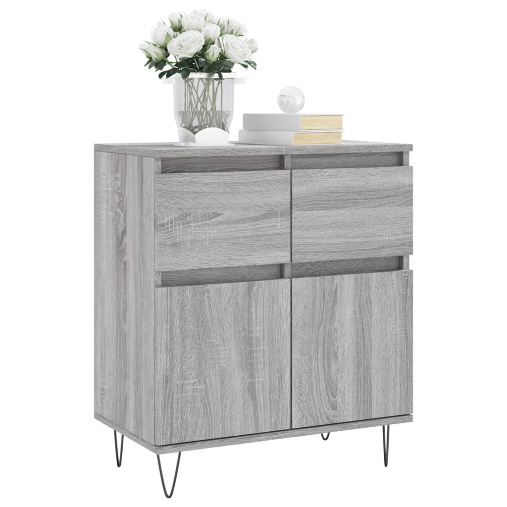 skænk 60x35x70 cm konstrueret træ grå sonoma-eg