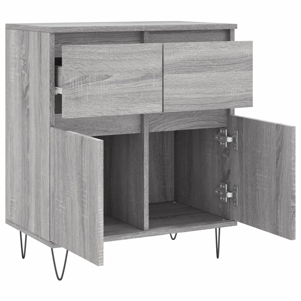 skænk 60x35x70 cm konstrueret træ grå sonoma-eg