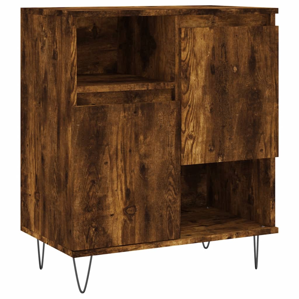 skænk 60x35x70 cm konstrueret træ røget egetræsfarve