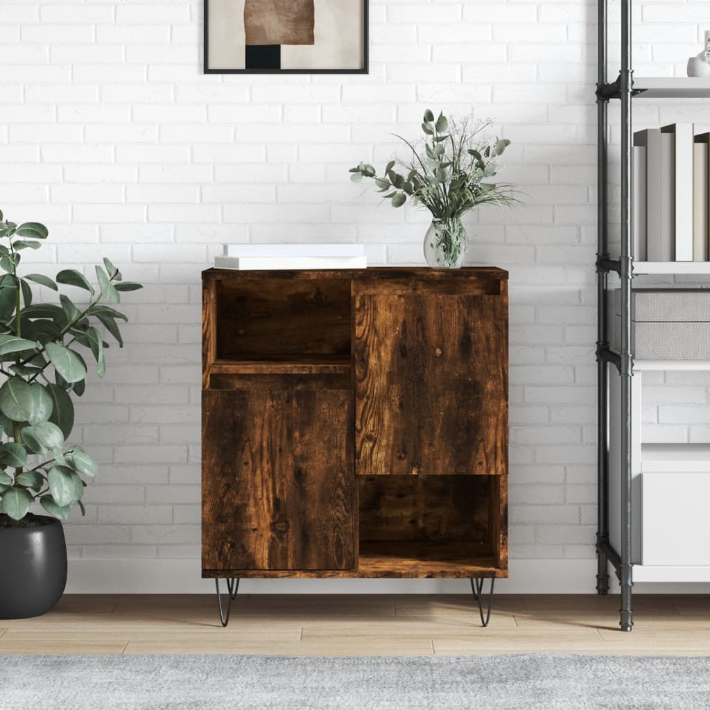 skænk 60x35x70 cm konstrueret træ røget egetræsfarve