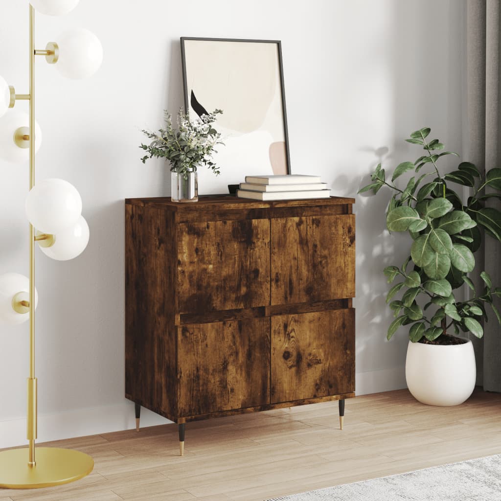 skænk 60x35x70 cm konstrueret træ røget egetræsfarve