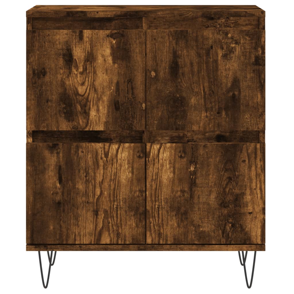 skænk 60x35x70 cm konstrueret træ røget egetræsfarve