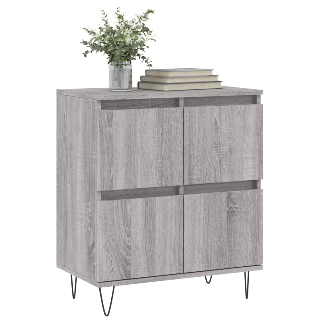 skænk 60x35x70 cm konstrueret træ grå sonoma-eg
