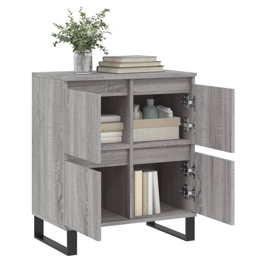 skænk 60x35x70 cm konstrueret træ grå sonoma-eg