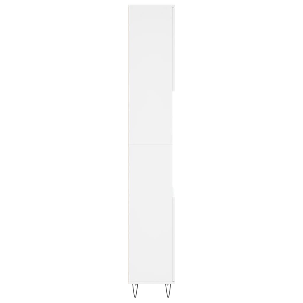 badeværelsesskab 30x30x190 cm konstrueret træ hvid