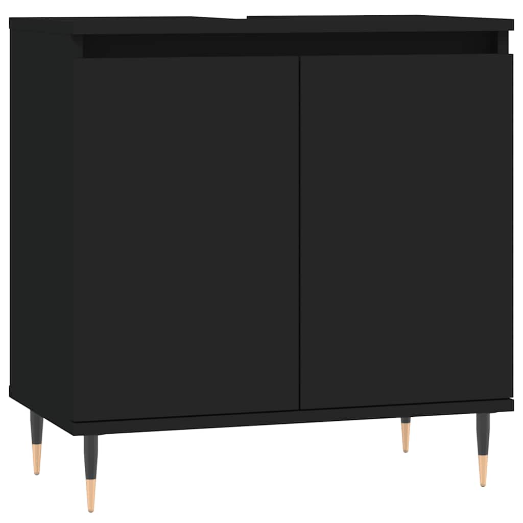 badeværelsesskab 58x33x60 cm konstrueret træ sort