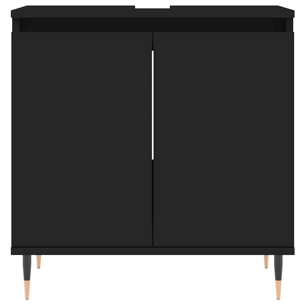 badeværelsesskab 58x33x60 cm konstrueret træ sort