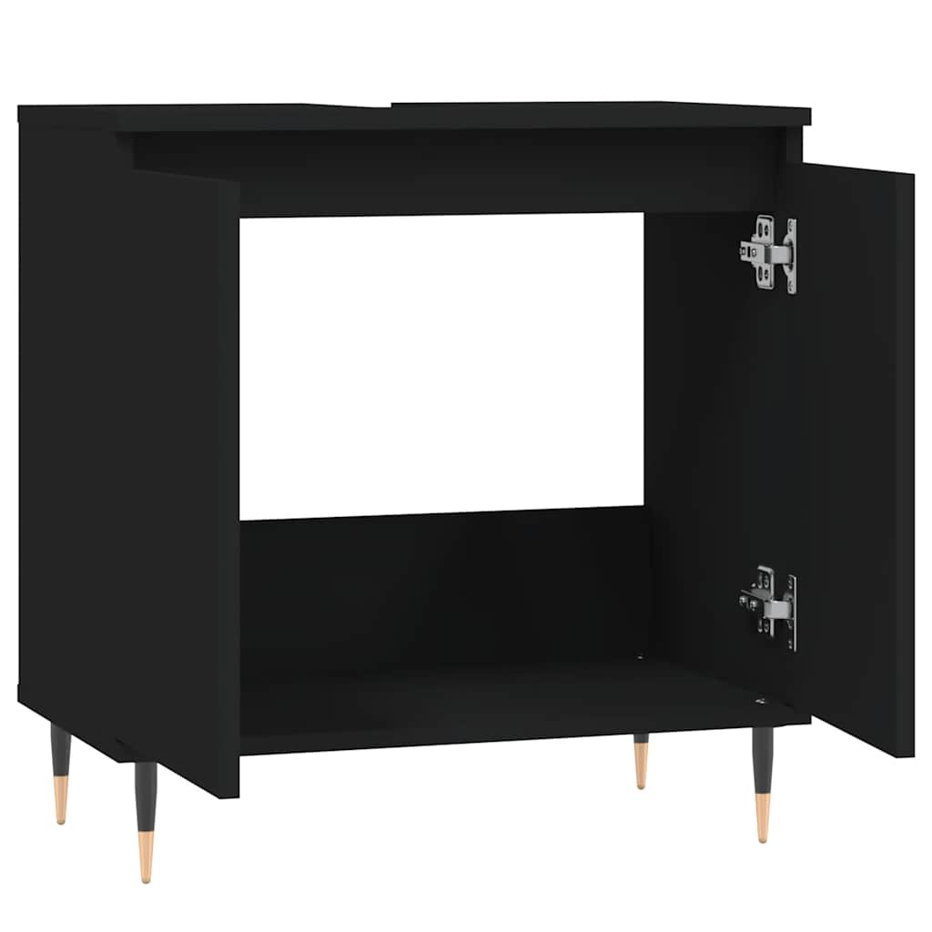 badeværelsesskab 58x33x60 cm konstrueret træ sort