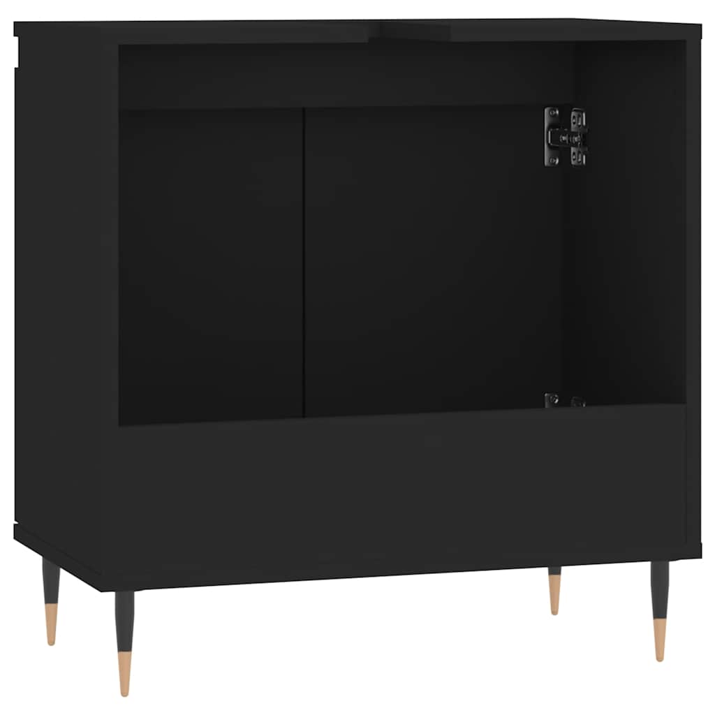 badeværelsesskab 58x33x60 cm konstrueret træ sort