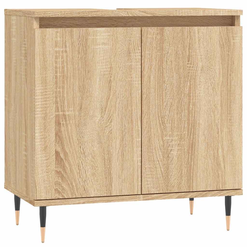 badeværelsesskab 58x33x60 cm konstrueret træ sonoma-eg