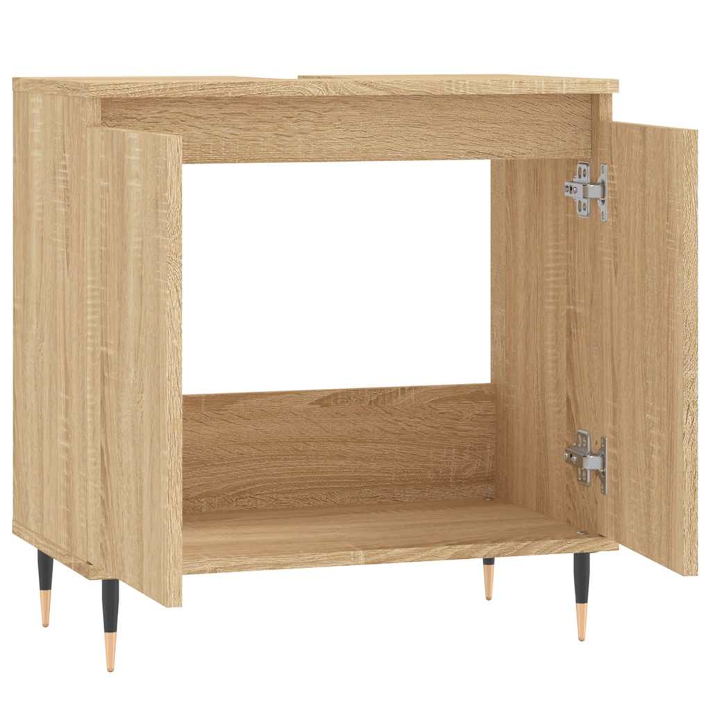 badeværelsesskab 58x33x60 cm konstrueret træ sonoma-eg