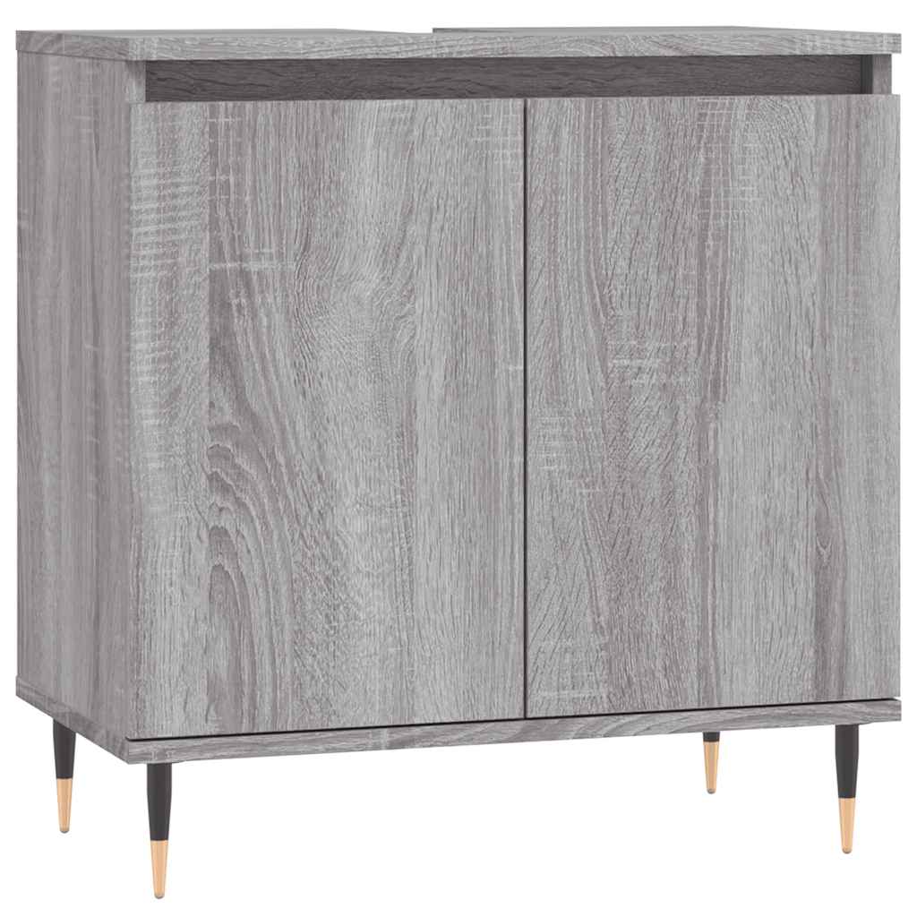 badeværelsesskab 58x33x60 cm konstrueret træ grå sonoma-eg