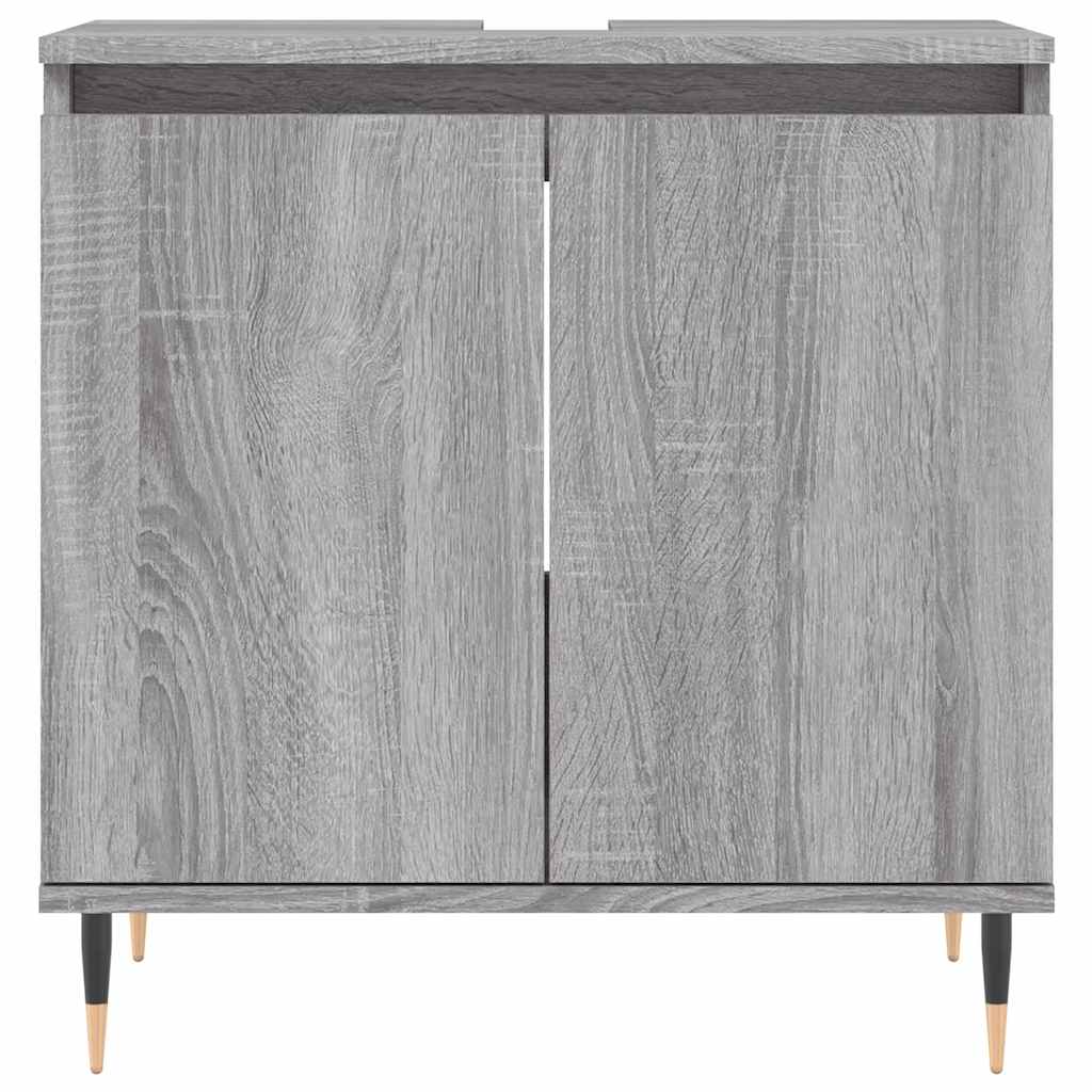 badeværelsesskab 58x33x60 cm konstrueret træ grå sonoma-eg