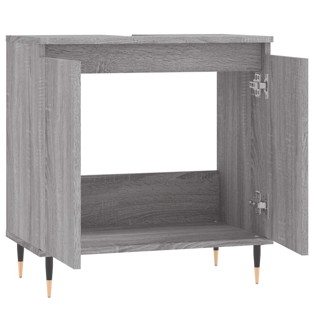 badeværelsesskab 58x33x60 cm konstrueret træ grå sonoma-eg