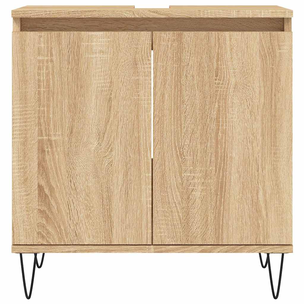 badeværelsesskab 58x33x60 cm konstrueret træ sonoma-eg