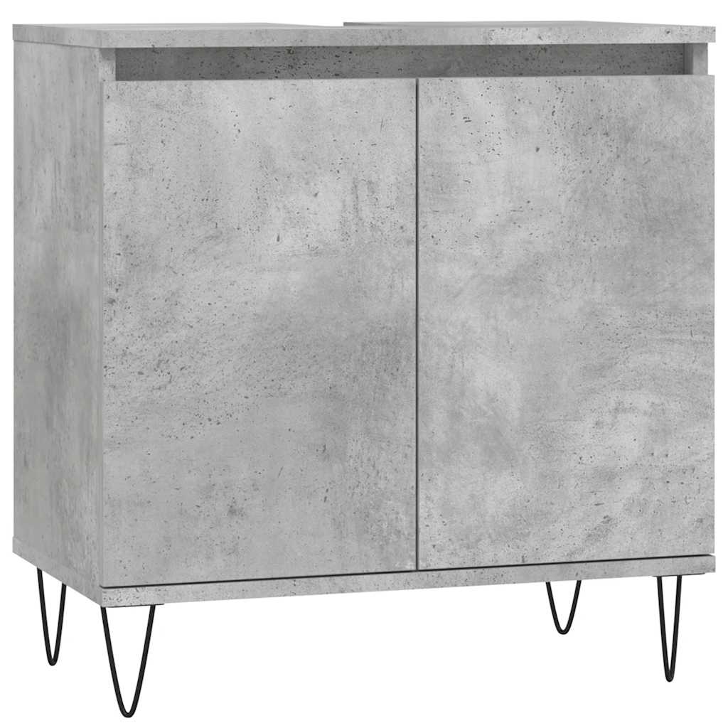badeværelsesskab 58x33x60 cm konstrueret træ betongrå