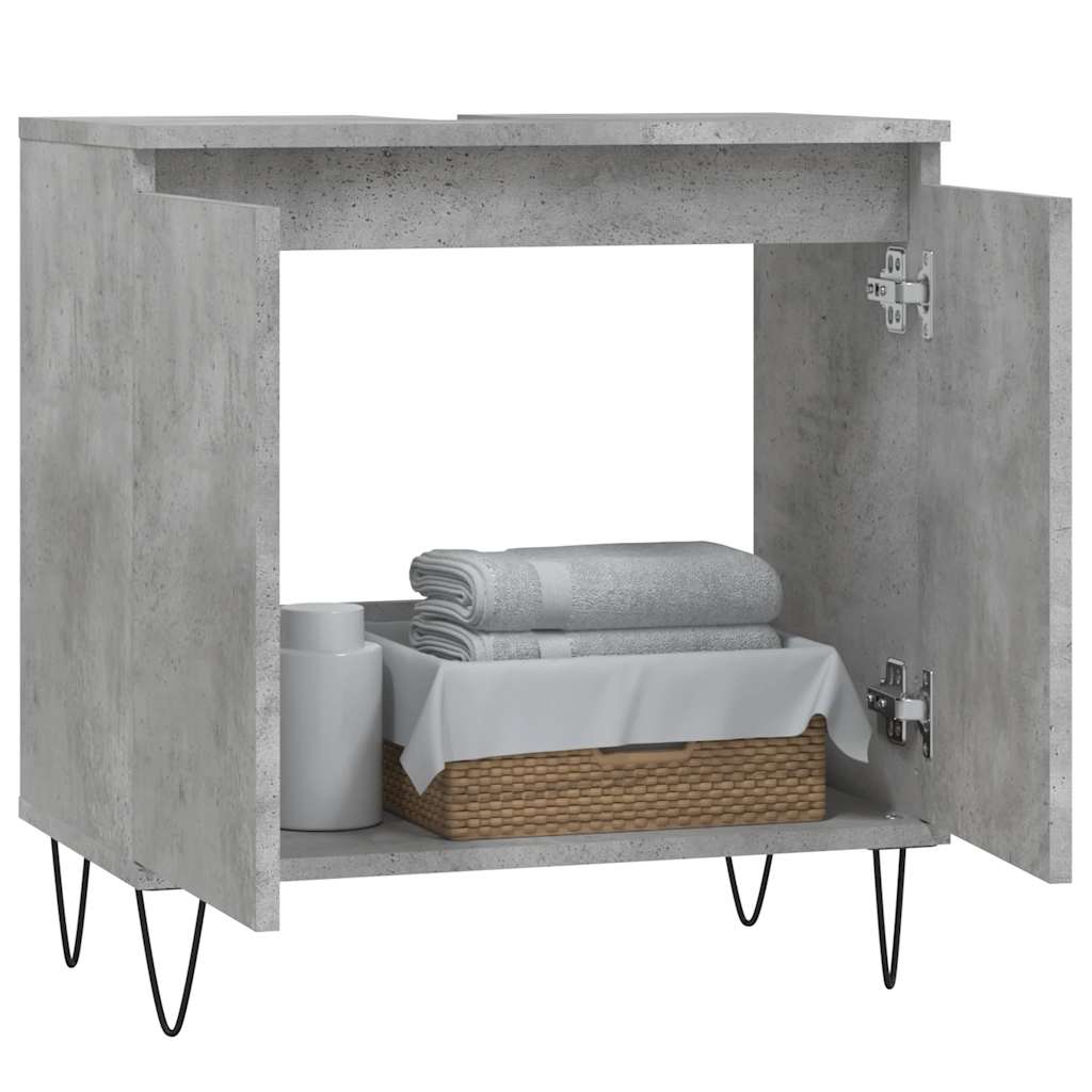 badeværelsesskab 58x33x60 cm konstrueret træ betongrå