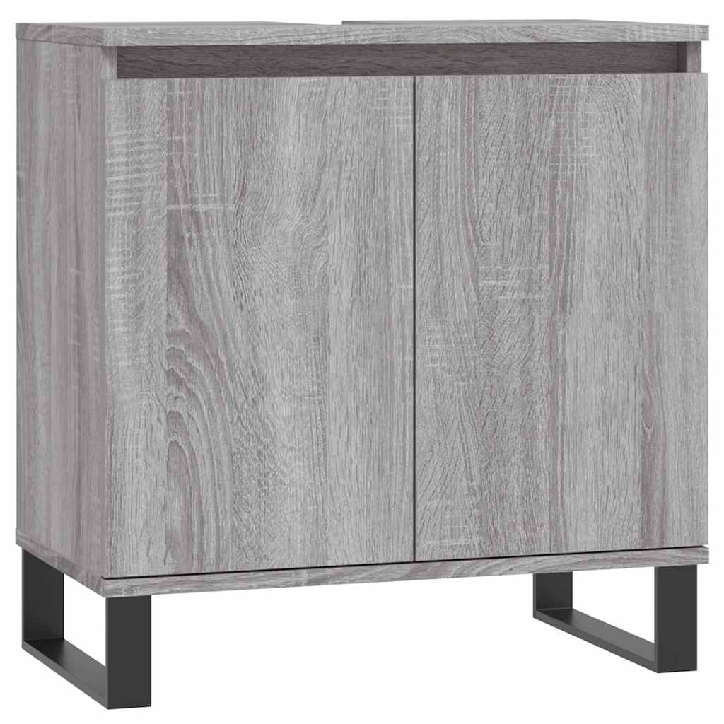 badeværelsesskab 58x33x60 cm konstrueret træ grå sonoma-eg
