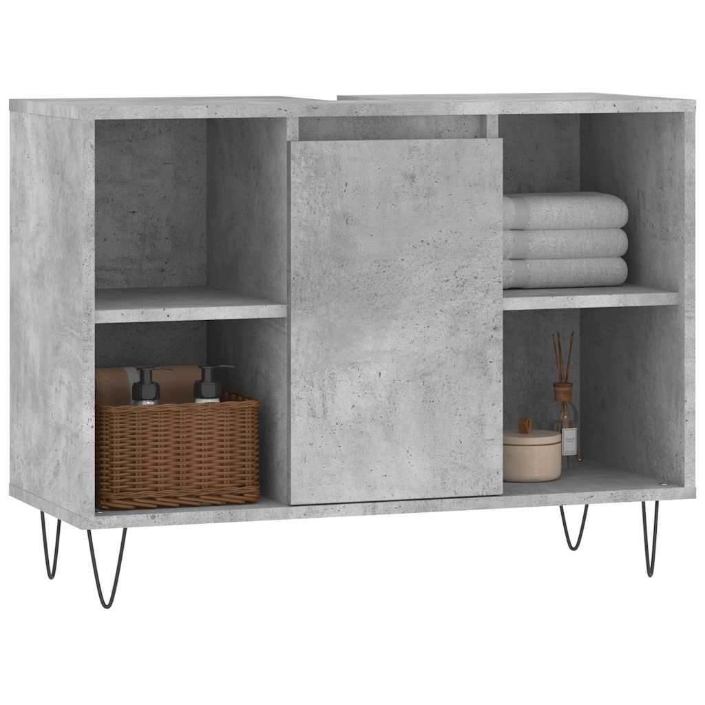 badeværelsesskab 80x33x60 cm konstrueret træ betongrå