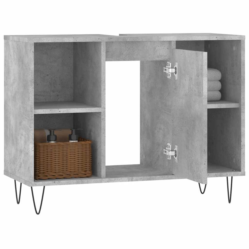 badeværelsesskab 80x33x60 cm konstrueret træ betongrå