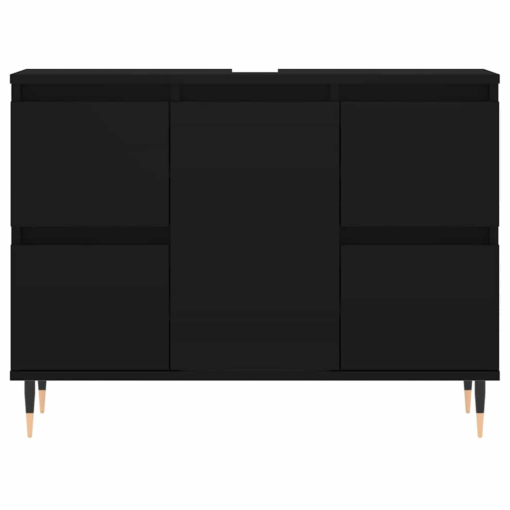 badeværelsesskab 80x33x60 cm konstrueret træ sort