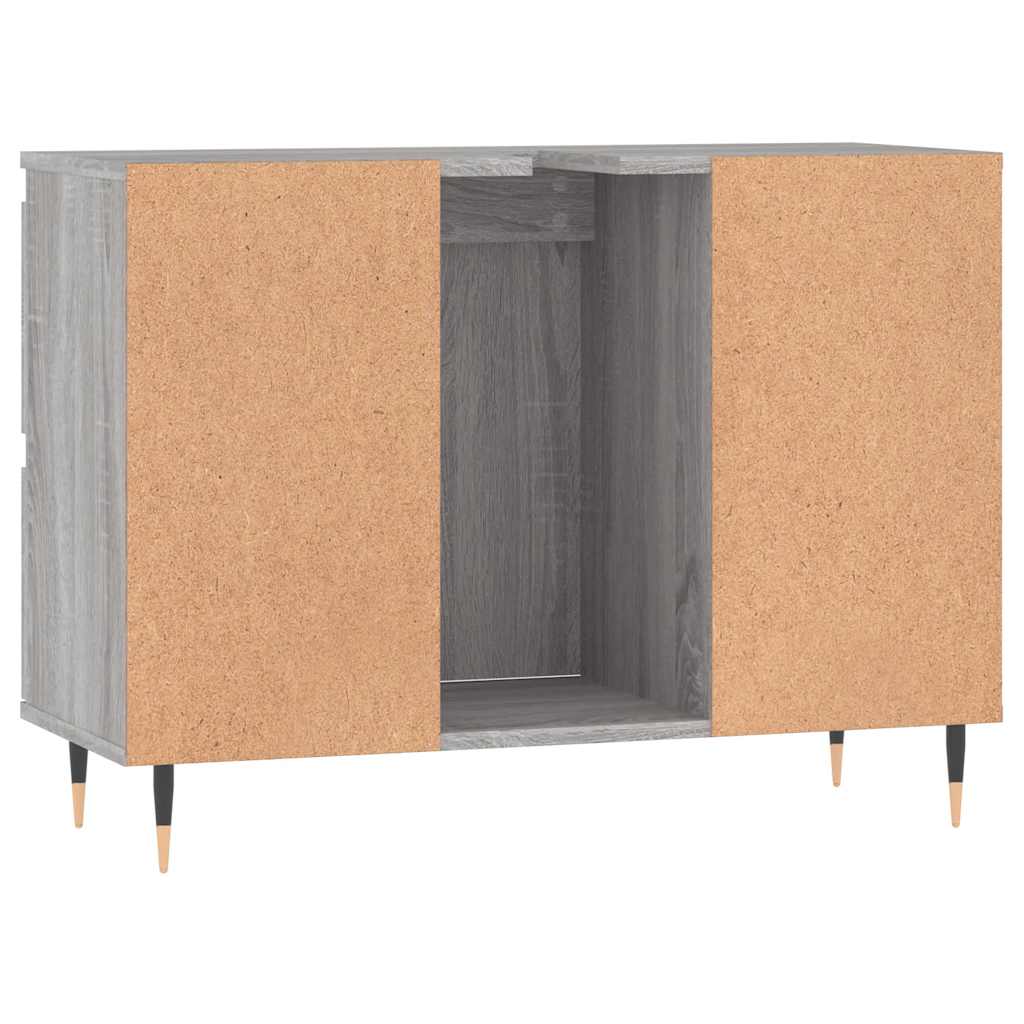 badeværelsesskab 80x33x60 cm konstrueret træ grå sonoma-eg