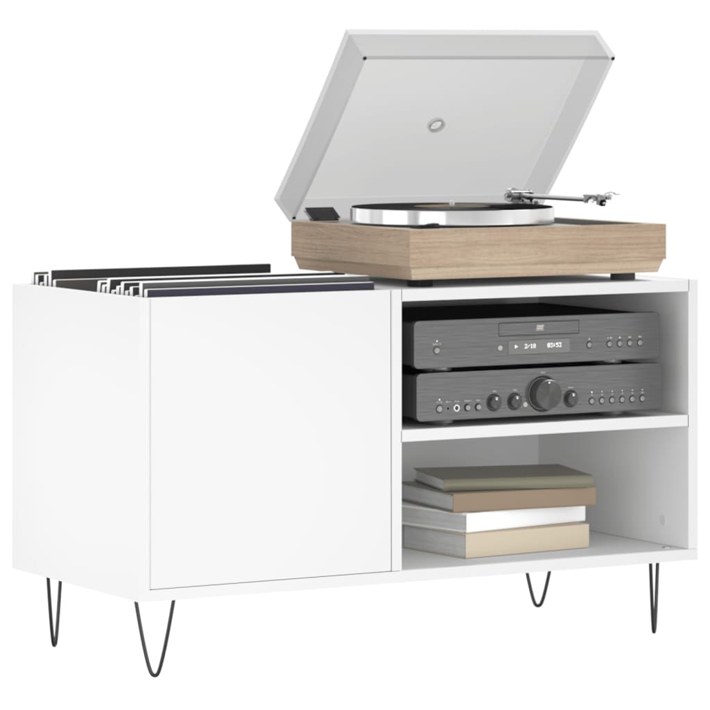 vinylskab 85x38x48 cm konstrueret træ hvid